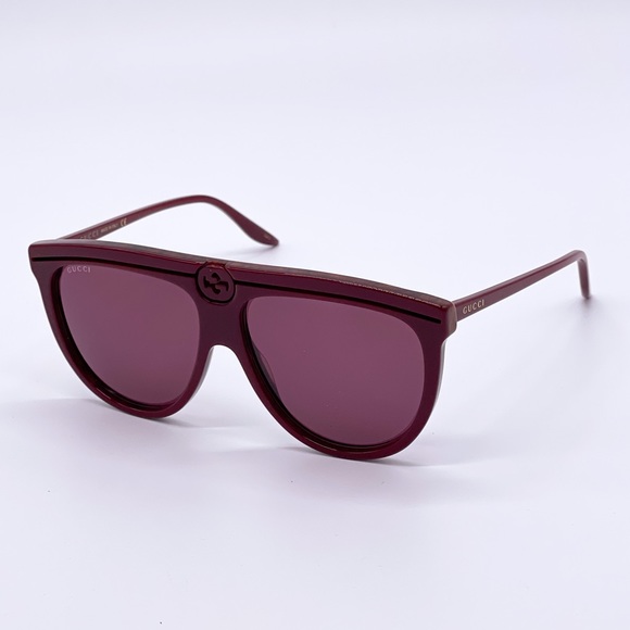NEW GUCCI UNISEX BURGUNDY SUNGLASSES - Picture 1 of 9